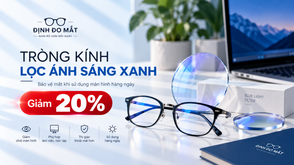GIẢM 20% TRÒNG KÍNH LỌC ÁNH SÁNG XANH