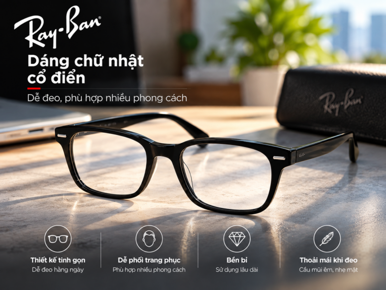 Gọng Ray-Ban dáng chữ nhật