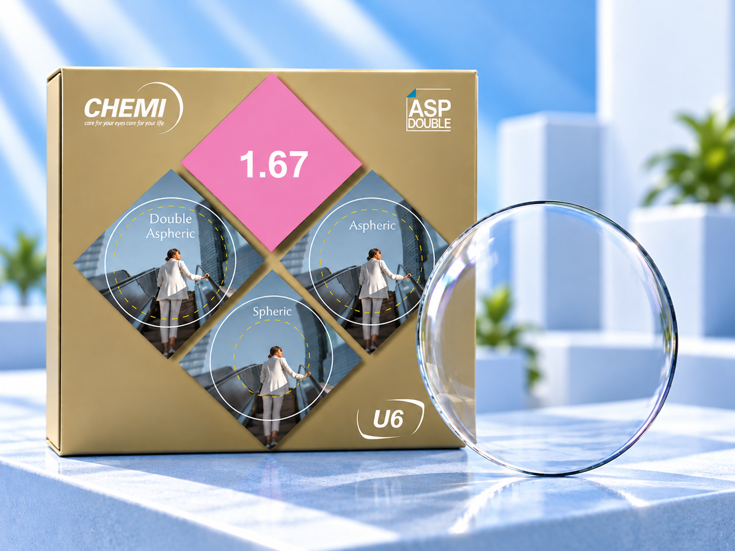 Tròng kính CHEMI Double ASP